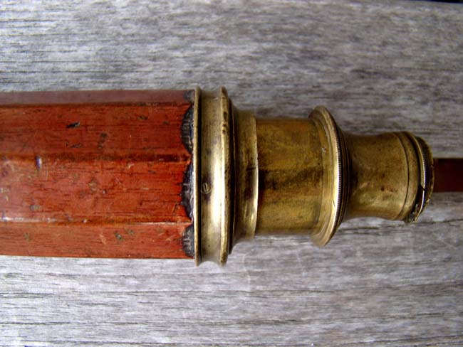 A fine Revolutionary War period Ship Captains' 10 sided reverse tapered single draw telescope by Peter & John Dollond, London, circa 1775.
